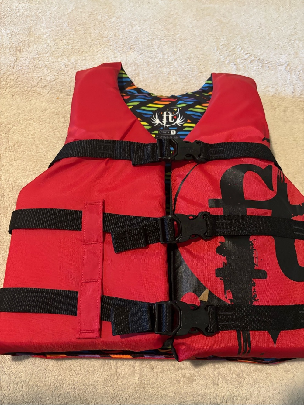 Kids Red and Black Swim Vest